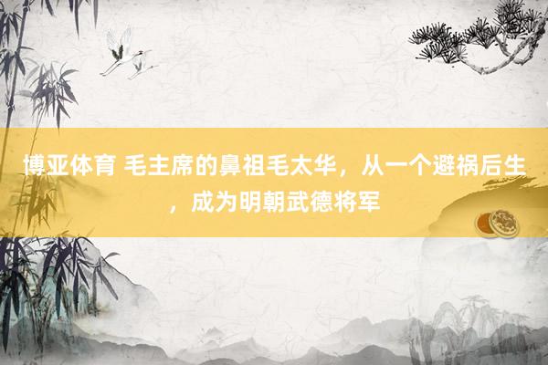 博亚体育 毛主席的鼻祖毛太华,从一个避祸后生,成为明朝武德将军