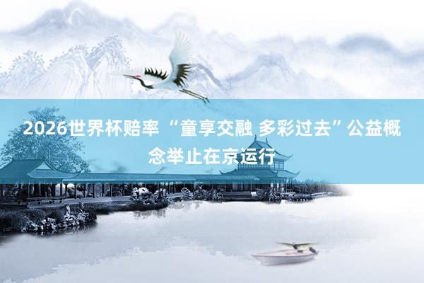 2026世界杯赔率 “童享交融 多彩过去”公益概念举止在京运行