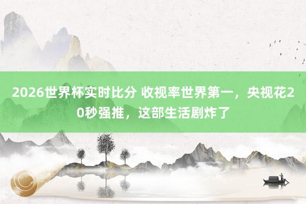 2026世界杯实时比分 收视率世界第一,央视花20秒强推,这部生活剧炸了