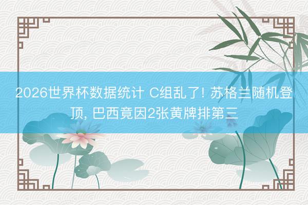 2026世界杯数据统计 C组乱了! 苏格兰随机登顶, 巴西竟因2张黄牌排第三