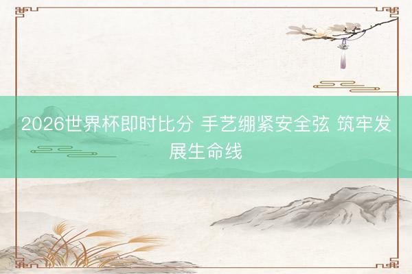 2026世界杯即时比分 手艺绷紧安全弦 筑牢发展生命线