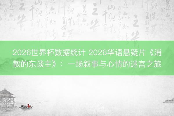 2026世界杯数据统计 2026华语悬疑片《消散的东谈主》:一场叙事与心情的迷宫之旅