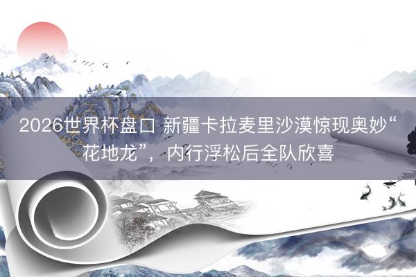 2026世界杯盘口 新疆卡拉麦里沙漠惊现奥妙“花地龙”,内行浮松后全队欣喜